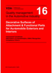 VDA 16 Decorative surfaces of external fittings and functional parts in the internal and  externals of automobiles